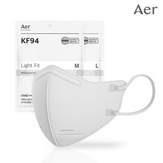 아에르 스탠다드 라이트핏 보건용 마스크 대형 KF94, 1개입, 30개, 밀레니엄 화이트