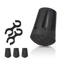 AbbiyyZ 4피스 고무 트레킹 폴 팁 - 11mm/0.43인치 내부 직경의 노르딕 워킹 폴용 모든 지형 액세서리. 대부분의 표준 트레킹/하이킹/워킹 폴/스틱과 호환 가능 2, 워킹 스틱 고무 팁