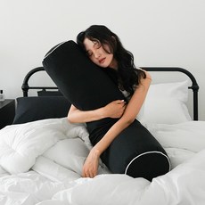 볼볼 부드럽고 푹신한 포근안정 롱쿠션 바디필로우 5colors (솜포함), 블랙