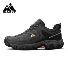 HIKEUP 남성용 하이킹 신발 내구성 가죽 등산 신발 야외 걷기 운동화 고무 밑창 공장 아울렛 신제품