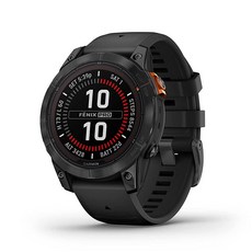 Garmin fēnix 7X Pro Solar 멀티스포츠 GPS 스마트워치 내장 손전등 태양열 충전 기능 블랙, 슬레이트 그레이와 블랙 밴드