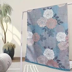 80x160cm 紗布吸水浴巾 柔軟不掉毛 大人兒童適用, 花開富貴,160*80cm, 1個