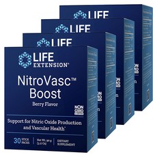 LIFE EXTENSION Nitro Vasc精胺酸矽酸鹽粉隨身包 莓果風味, 4個, 90克