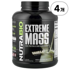 뉴트라바이오 익스트림 매스 게이너 바닐라 NutraBio Extreme Mass Vanilla 2 722g, 4개