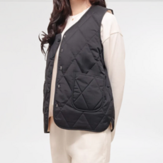 바이엘라 여성 퀼트 경량 패딩 조끼