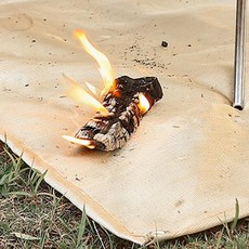 캠핑 화로대 방염포 재받침 그릴 화로 방화 단열 매트 화재방지 패드, 베이지 S, 1개