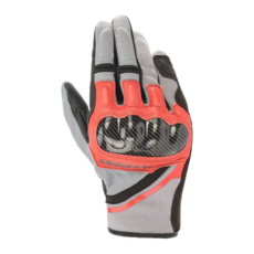 Alpinestars Chrome 皮革防摔短手套, 灰黑紅