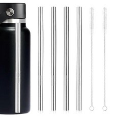 Hydro Flask 946.4ml(32온스) 와이드 플렉스 빨대 캡 병용 금속 4개 스테인리스 스틸 컵 빨대 브러시 부품 액세서리 2개 HydrOF 오브lask 넓은 입