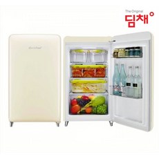 딤채 1도어 스탠드형 100L 미니 쁘띠 김치냉장고 투명용기 4개, WDS10KTACCF, 칵테일크림