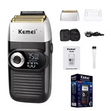 쿠쿠스토어 기존 Kemei KM-202 2 In 1 충전식 면도기 LCD 왕복 남성 B 수염 트리머, 01 China Mainland, 01 검정색