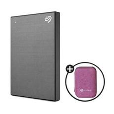 씨게이트 외장하드 4TB 4테라 원터치 외장 HDD USB 맥북 컴퓨터 저장장치 데이터복구, (5) 핑크파우치, 05.스페이스 그레이