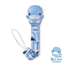 酷咕鴨 造型奶嘴織帶夾, 冰晶藍, 1個