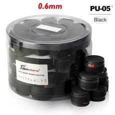 범용 코팅 미끄럼 방지 테니스 오버그립 배드민턴 그립 라켓 테이프 낚싯대 스웨트밴드 6mm 7mm 60 로트, 0 6mm 05 Bla