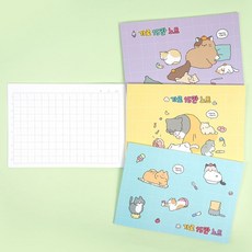 깍두기공책 유치원 초등 학생 한글 받아쓰기 연습 가로 공책, 랜덤