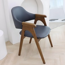 [파스텔우드] 고급원목 카페의자 커피숍의자 식탁의자 인테리어의자 비올렛S, 브라운우드(블루그레이방석), 1개