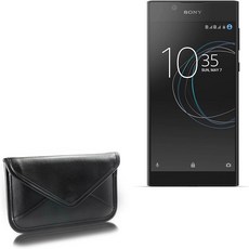 소니 엑스페리아 L1 듀얼 - 엘리트 가죽 메신저 파우치 합성 커버 케이스 봉투 디자인 제트 블랙과 호환되는 박스웨이브