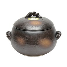 萬古燒 日本 栗型栗子黑釉附蓋炊飯鍋 3合炊 5合炊 7合炊 日本製, 1個