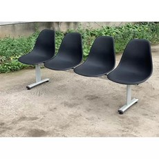 버스정류장 의자 야구장 대기실 대기용 벤치 대기용, 4인용 블랙 다리 회색 흰색