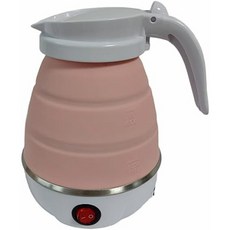 여행용 접이식 전기 주전자 실리콘 온수 보일러 분리형 전원 코드 110V핑크색가 있는 커피용 휴대용 티