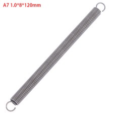 태엽스프링 용수철 코일 1Pcs 와이어 직경 1.0mm 연장 장력 스프링 스틸 오픈 후크 확장 길이 3cm - 12cm, [07] 1.0x8x120mm