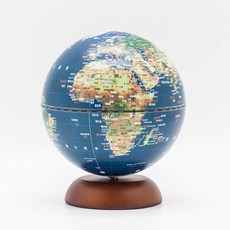 SkyGlobe 5吋霧面衛星木座音樂鈴地球儀(中文版)-天空《WUZ屋子》地球儀 擺飾 音樂盒 台灣製, 衛星