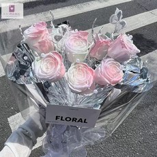 KiKi 新品花束 永生花人魚姬玫瑰花束 模擬香皂花 七夕節禮物 畢業禮物 生日禮物, 【萬裏星光】21朵人魚姬玫瑰花束