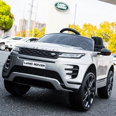 Land Rover 4륜 충전 자동차 원격 제어 어린이 장난감 전동카, 전기 구동, 옻칠 실버 4WD 스윙 소프트 휠 가죽 시트