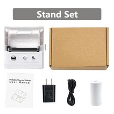 미니 포켓 열전사 영수증 프린터 모바일 휴대용 티켓 빌 무선 블루투스 안드로이드, 1) White - EU 플러그, 1개