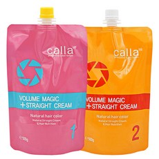 칼라 볼륨매직 스트레이트 크림 500g 비닐캡+꼬리빗증 악성곱슬머리 셀프다운펌 남자모발 헤어펌 매직약 뜨는모발 앞머리 미용실, 1개