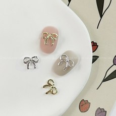 메탈 매듭리본 네일파츠 (4개입), 골드[NO.60O]