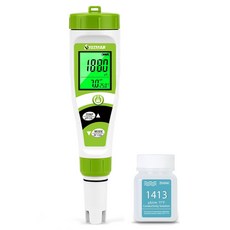 수경재배용 pH EC 측정기 PPM 영양액 전도도 온도 측정 DWC 탈면적수처리 용 수질 검사기 TDS 2283844, 4 in 1 Tester with Solution