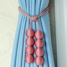 자석 커튼 스트랩 모던 심플 커튼 끈 스트랩 걸이 볼 스트랩 크리에이티브 커튼 버클 스트랩 펀칭, 핑크