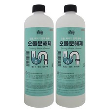 오물분해제 배수구 변기 강력세정, 2개, 1L 2개, 1L