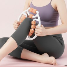 클리오브 다리 종아리 허벅지 마사지 롤러, 베이지+오렌지, 1개