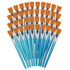 [ 932993 ] 아크릴 페인팅용 페인트 브러시 40개 대형 수채화 합성 벌크 나무 손잡이 아크릴 수채화 유화 공예 페이스 및 바디 아트용, [ 932993 ] 아크릴 페인팅용 페인트 브러시 40