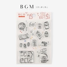 莫莫日貨 日本進口 BGM水晶印章組 2020新款 透明印章 愉悅生活 CS022, 1個