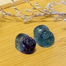 碧華 螢石 貔貅 雕刻擺件 約1.6cm (隨機出貨)