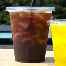 인기픽 투명 일회용 음료컵 10개 뚜껑포함 아이스커피컵, 350ml