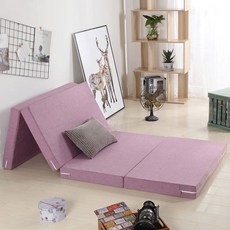 접이식 매트 낮잠 사무실 소파겸용 오렌지 매트리스, 침대 100x190, 4. 두께 15cm