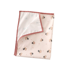 加利寶貝 韓版隔尿墊 防水墊 生理墊，親膚透氣，輕巧便攜，多功能用途，可愛卡通圖案, 粉色 松鼠防水墊90*70, 1個