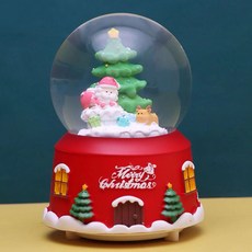 【台灣熱銷Top1】台灣 聖誕水晶球 水晶球音樂盒 飄雪音樂發光 創意雪花球音樂盒 八音盒擺件 聖誕禮物 交換禮物, 80#白煙囪老人 彩燈+音樂+手動飄雪