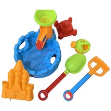 大型附水管沙灘桶工具組, 多色, 600g, 1個