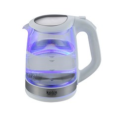 kolin歌林快煮壺2L藍光LED玻璃快煮壺電茶壺熱水壺花茶壺KPK-LN213G, KPK-LN213G