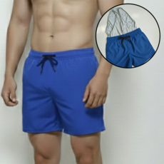 성인 남자 일체형 두겹 워터파크 이너 3부 트렁크 수영복 수영장 투인원쇼츠 팬티 반바지 스윔웨어 숏사각