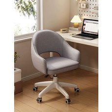 스툴 화장대회전의자 등받이 양털 원형 화장대 메이크업, 나일론 받침대, 고정형 팔걸이, 올 고탄성 씨 표면 원단 긁힘 방지 패브릭