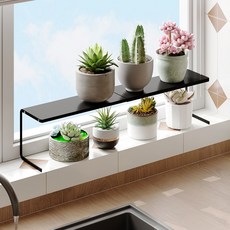 주방 선반 정리함 슬림형 길이 조절이 가능한 다용도 주방수납 정리선반 슬림 양념선반, 블랙, 1개