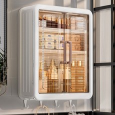 샤인홈리빙 3단 무타공 벽걸이 욕실수납장 화장실 다용도 수납선반, 무타공욕실수납장3단_화이트