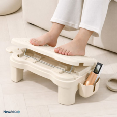 뉴밸코 멀티 각도조절 책상 발받침대 지압돌기 롤러, 내추럴화이트