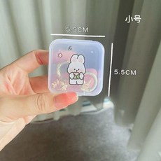 粉撲收納盒 透氣防塵便攜 四色可選, 1個, 微透氣：透明L一個裝