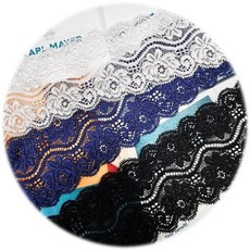 DKLACE-2019 / (폭 6cm 길이 1yd 3yd 5yd 10yd기준) / 자가드 스판 레이스 모음, 10개, 블랙